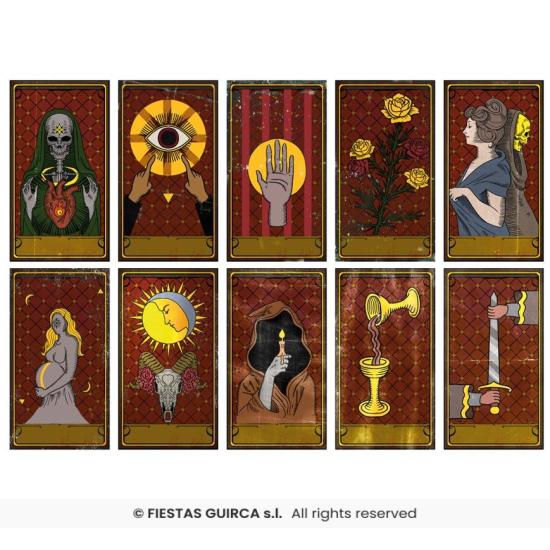 10 cartas voodoo de 11x20 cms disfraces de Zingara o Vidente