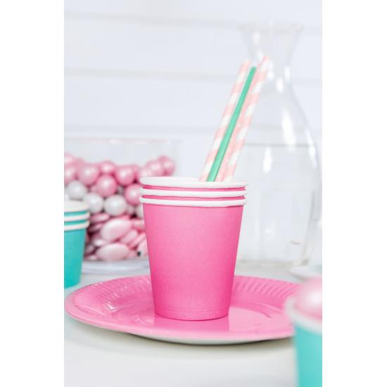 10 pajitas rosas pastel con lunares blancos de papel - Gold Bridal Shower