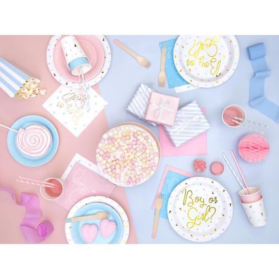 10 pajitas rosas pastel con lunares blancos de papel - Gold Bridal Shower