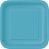 16 platos cuadrados pequeños color aguamarina (18 cm) - Línea Colores Básicos