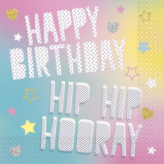 16 servilletas de Unicornio Feliz (33x33 cm) - Unicorn