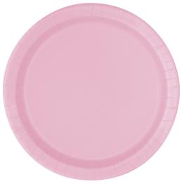 20 platos pequeños rosa claro (18 cm) - Línea Colores Básicos