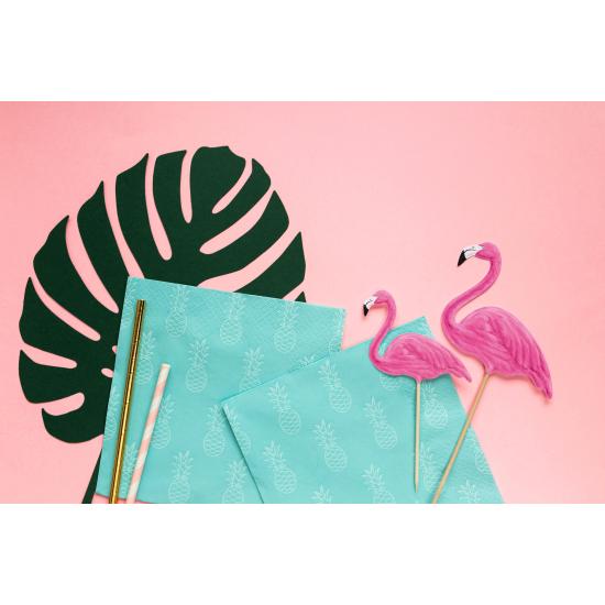 20 servilletas azules con piñas (33x33cm) - Aloha Turquoise