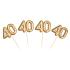 20 toppers decorativos "40" en dorado - Glitz & Glamour Black & Gold