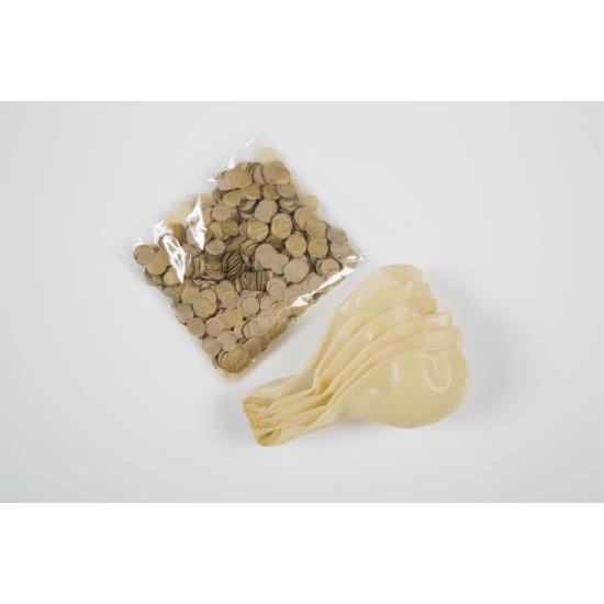 6 globos de látex con confeti dorado interiores