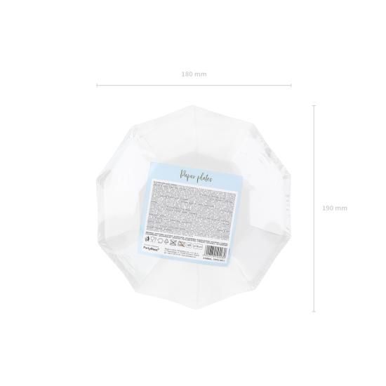 6 platos azul pastel con estrellas doradas de papel (18 cm)