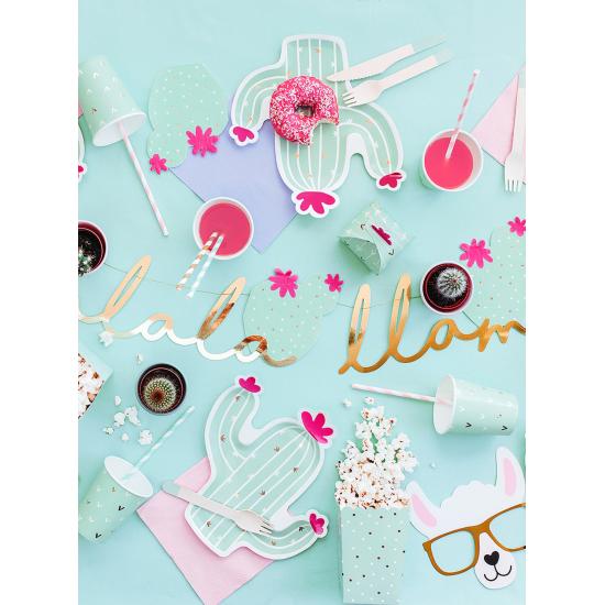 6 platos de cactus (23 cm) - Llama Party