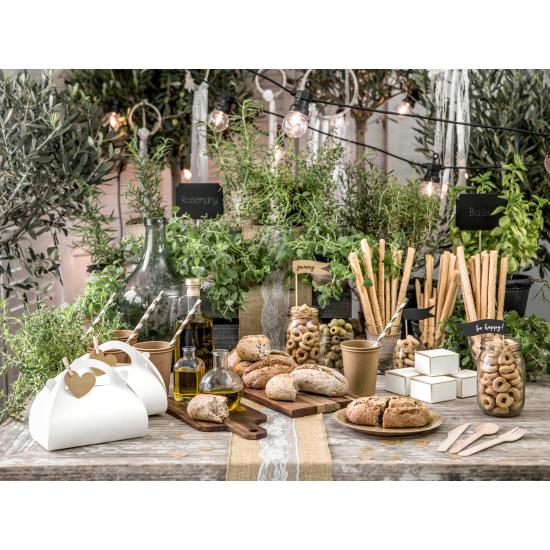 6 platos de papel Kraft - Natural Wedding (18 cm)