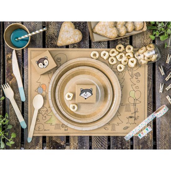 6 platos de papel Kraft - Natural Wedding (23 cm)