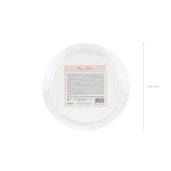 6 platos rosas con lunares dorados de papel (18 cm) - Polka Dots Collection