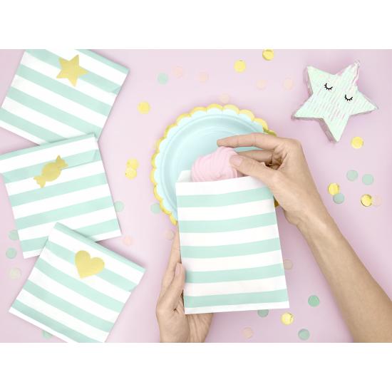 6 platos verde menta de papel (18 cm) - Yummy