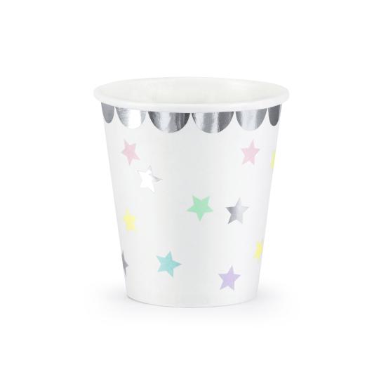 6 vasos con estrellas de colores - Unicorn Collection
