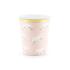 6 vasos de gatos rosa pastel de papel - Meow Party