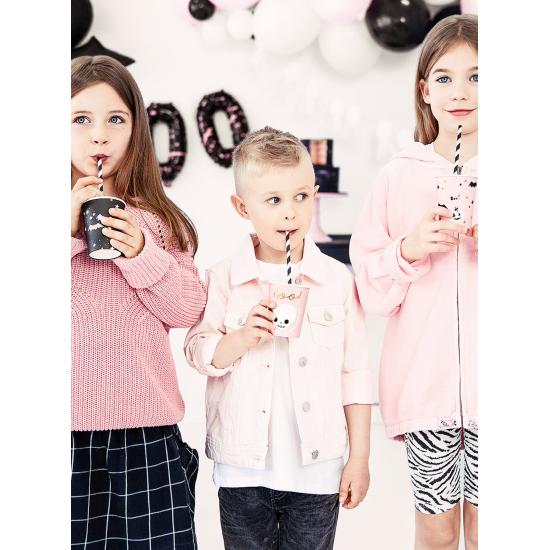 6 vasos negros y rosas - Boo!