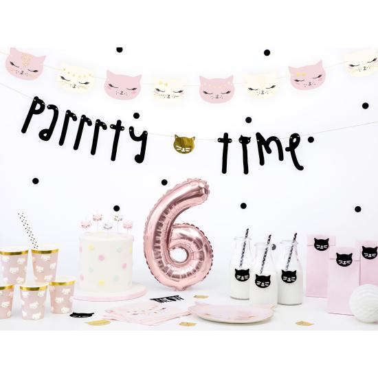 6 velas de cumpleaños con formas de gato variadas (2 cm) - Meow Party