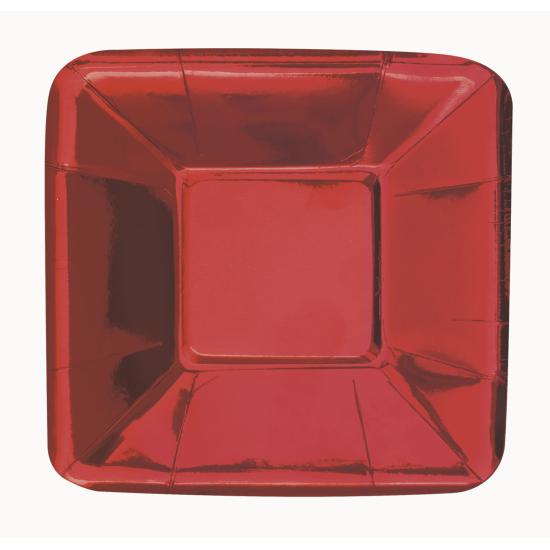 8 bandejas cuadradas rojas - Solid Colour Tableware