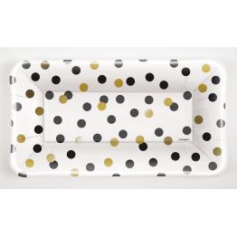 8 bandejas rectangulares de Nochevieja (22,86x12,7) - Glittering New Year Chic Party