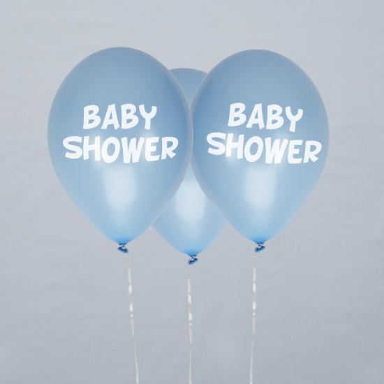 8 globos azules Baby Shower(30 cm) - Blue Star