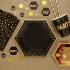 8 platos hexagonales medianos de papel (20 cm) - Glitz & Glamour Black & Gold