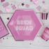 8 platos hexagonales rosas de papel (27 cm) - Bride Squad