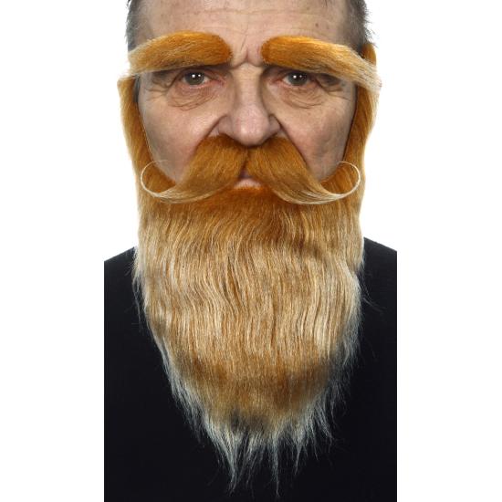 Barba, bigote y cejas pelirroja para adulto