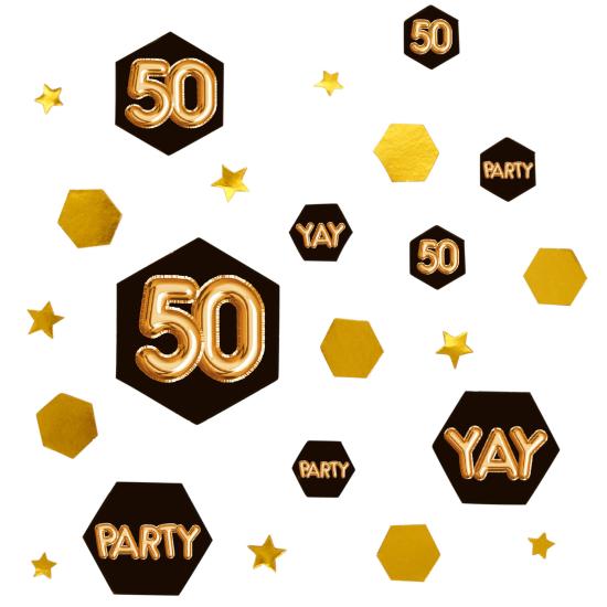Confeti para mesa "50" - Glitz & Glamour Black & Gold