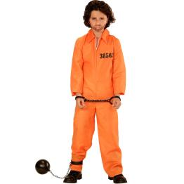 Disfraz de Convicto Infantil – Mono Naranja de Preso para Niños