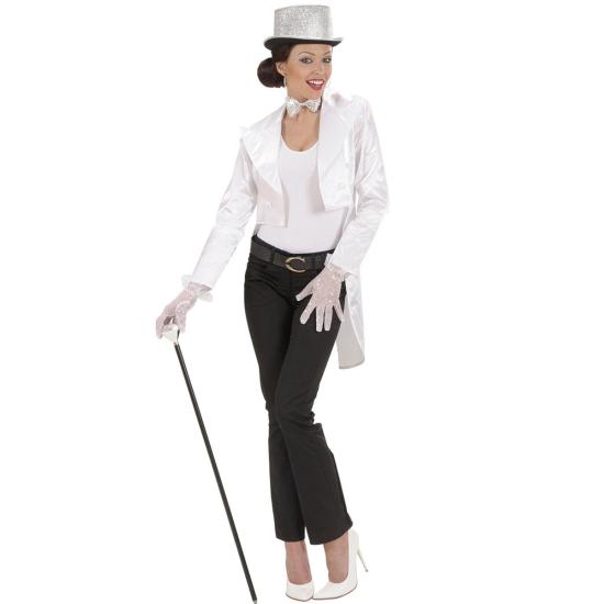 Frac blanco de raso para mujer