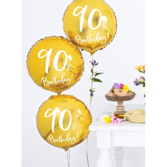 Globo 90 th Birthday dorado (45 cm)