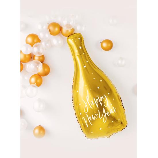 Globo de foil botella "Happy New Year" (32x82 cm)