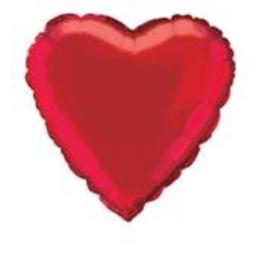 Globo de foil con forma de corazón rojo
