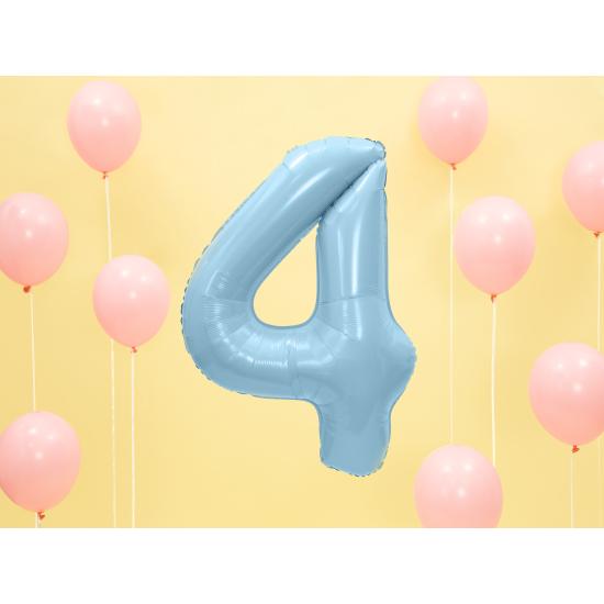 Globo foil "4" en azul claro 86 cm