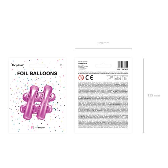 Globo foil hashtag rosa oscuro