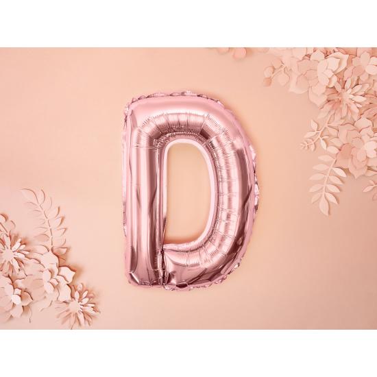Globo foil letra D oro rosa