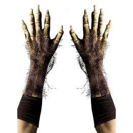 Guantes de esqueleto peludo para adulto