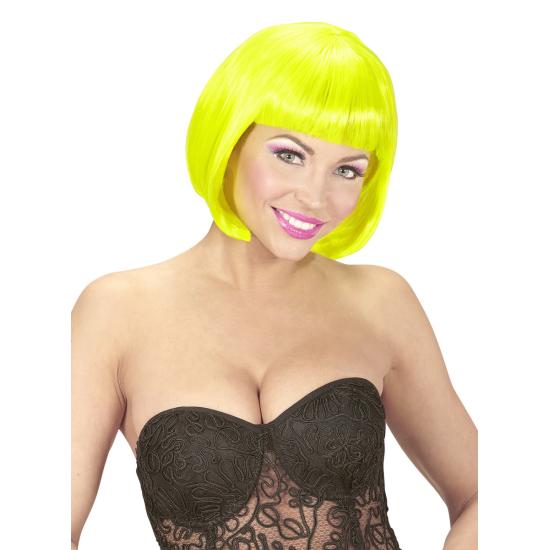 Peluca amarilla brillante para mujer ^