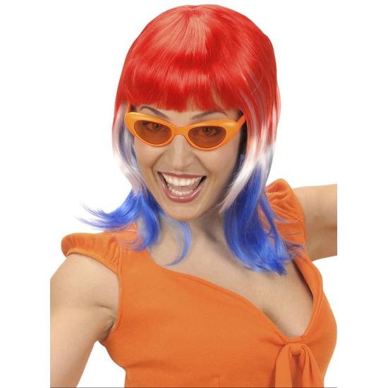 Peluca de futbolera francesa para mujer