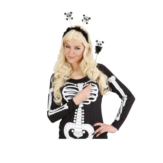 Set de diadema y varita de calavera