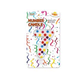 Vela de Cumpleaños Confeti Número 7