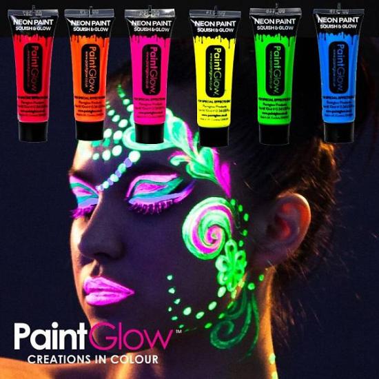 Maquillaje Facial & Cuerpo Fluorescente Oscuridad Amarillo