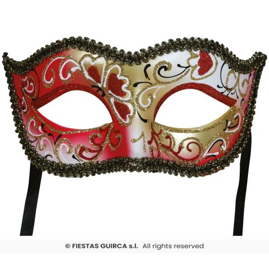 Antifaz veneciano pintado rojo