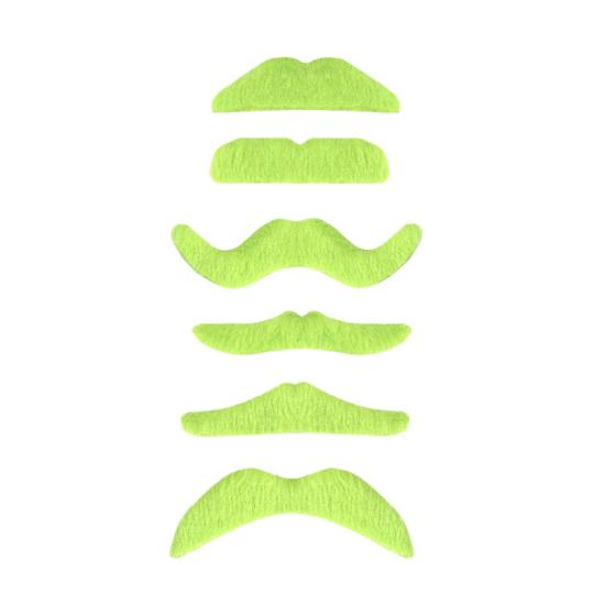 Bigote Neon Verde con adhesivo