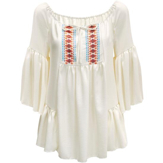 Blusa Hippie con Mangas Acampanadas para Mujer