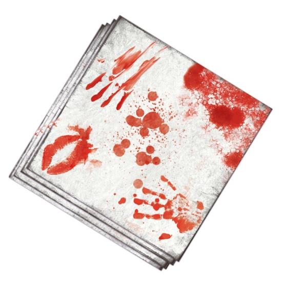 Bolsa 12 servilletas sangrientas 33 x 33 cms