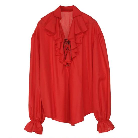 Camisa Pirata / Renacentista Roja hombre .