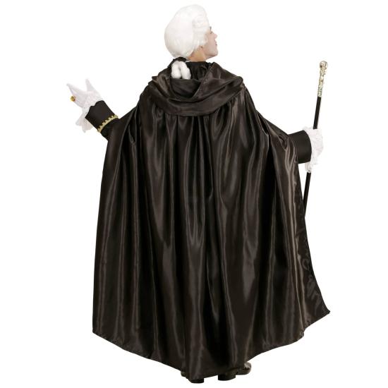 Capa con Capucha Negra Raso 145 cm.