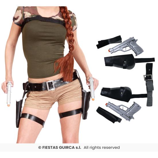 Cartuchera Doble con Pistola Lara Croft
