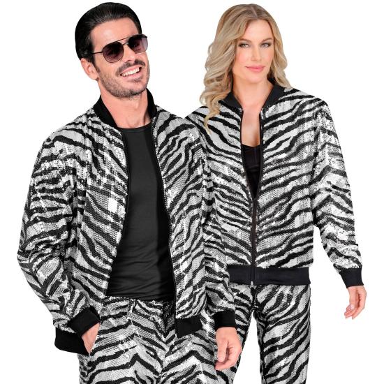 Cazadora Bomber de Lentejuelas en color cebra