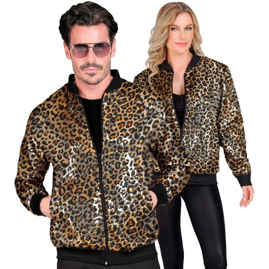 Cazadora Bomber de Lentejuelas en color Leopardo