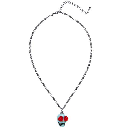 Collar Calavera Azul Día de los Muertos